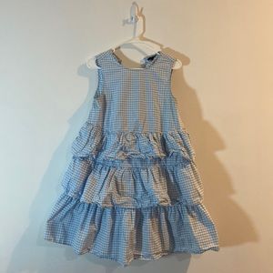 Gingham Print Dress w/ ruffles